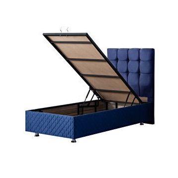 Setay Mobilya Lacivert 90x200 cm Duke Tek Kişilik Baza Başlık Seti