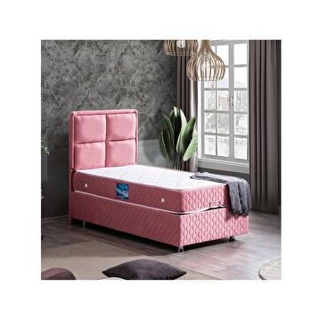 Setay Mobilya Pembe 90x200 cm Grand Tek Kişilik Baza Başlık Ortho Soft Ortopedik Yatak Seti