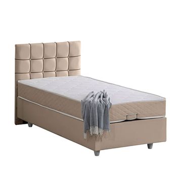 Setay Tavira 120x200 CM Krem Tek Kişilik Baza Başlık Letto Yatak Seti