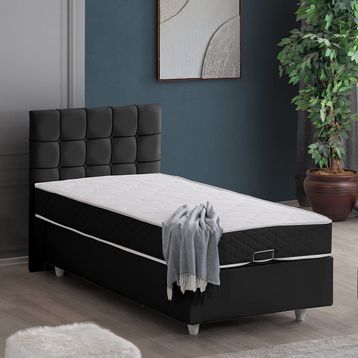Setay Tavira 90x200 CM Antrasit Tek Kişilik Baza Başlık Letto Yatak Seti