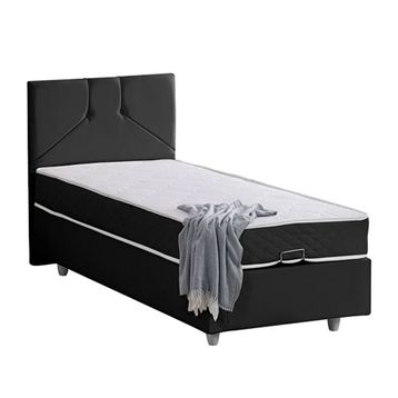 Setay Wick 120x200 cm Antrasit Tek Kişilik Baza Başlık Letto Yatak Seti