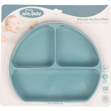 Sevi Bebe Mint Vakum Tabanlı Silikon Tabak