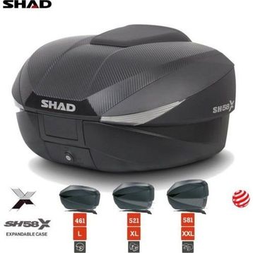 Shad SH58X Siyah Carbon Arka Motosiklet Çantası