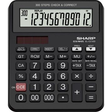 Sharp EL-CC12D 12 Hane İşlem Kontrollü Masaüstü Hesap Makinesi