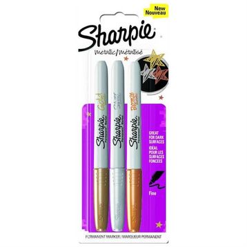 Sharpie 2027368 Fine Permanent 3'lü Metalik Renk Markör