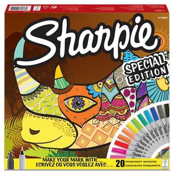 Sharpie Fine Permanent 20li Karışık Kutu Gergedan Markör Kalem Seti