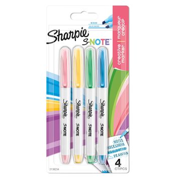 Sharpie S-Note 4'lü Blister Karışık Fosforlu İşaretleme Kalemi