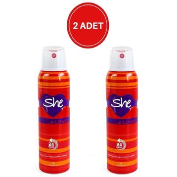 She Is Love 2x150 ml Kadın Sprey Deodorant