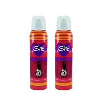 She Is Love 2x150 ml Kadın Sprey Deodorant