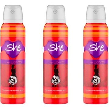 She Is Love 3x150 ml Kadın Sprey Deodorant