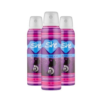 She Sexy 3x150 ml Kadın Sprey Deodorant