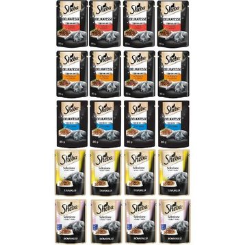 Sheba 20x85 gr Pouch Sığır-Ton-Tavuk-Somon-Hindi Yetişkin Kedi Yaş Maması