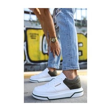 Shoecide CH075 CBT Signature Beyaz - Haki Renk Erkek Günlük Ayakkabı