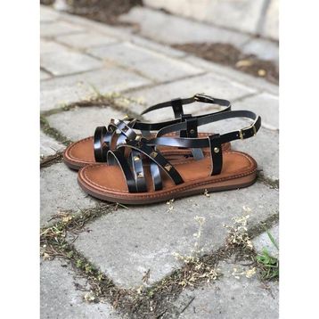 Shoemark Bodrum Siyah Gerçek Deri Kadın Sandalet