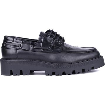 Shoetyle 115-K512 Siyah Hakiki Deri Croco Desen Bağcıklı Erkek Günlük Ayakkabı