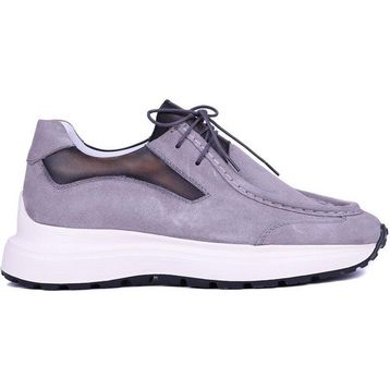 Shoetyle 115-K525 Gri Hakiki Süet Deri Bağcıklı Erkek Günlük Ayakkabı