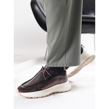 Shoetyle 115-K525 Kahverengi Hakiki Deri Bağcıklı Erkek Günlük Ayakkabı