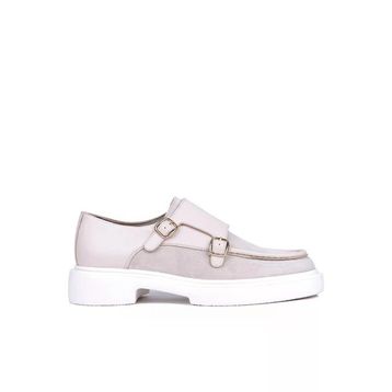 Shoetyle 115-K575 Bej Hakiki Süet Deri Tokalı Erkek Klasik Ayakkabı