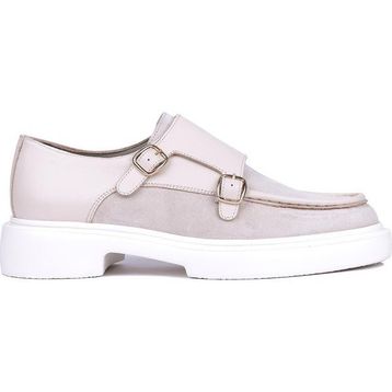 Shoetyle 115-K575 Bej Hakiki Süet Deri Tokalı Erkek Klasik Ayakkabı