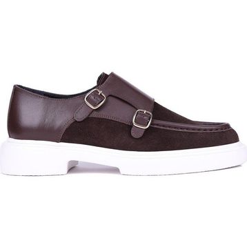 Shoetyle 115-K575 Kahverengi Hakiki Süet Deri Tokalı Erkek Klasik Ayakkabı