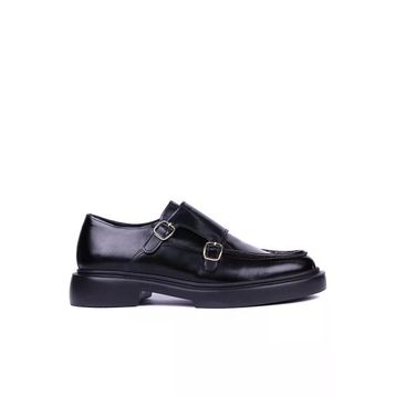 Shoetyle 115-K575 Siyah Hakiki Açma Deri Tokalı Erkek Klasik Ayakkabı