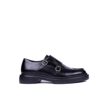 Shoetyle 115-K575 Siyah Hakiki Açma Deri Tokalı Erkek Klasik Ayakkabı