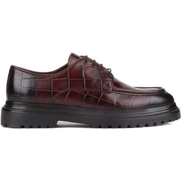Shoetyle 250-1615 Bordo Croco Deri Bağcıklı Erkek Günlük Ayakkabı