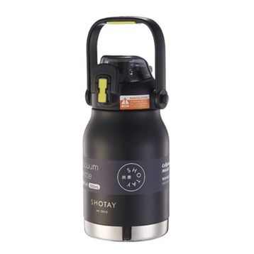 Shotay 1000 ml Siyah Phone Holder Matara Çelik Termos