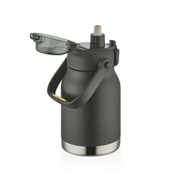 Shotay 1000 ml Siyah Phone Holder Matara Çelik Termos