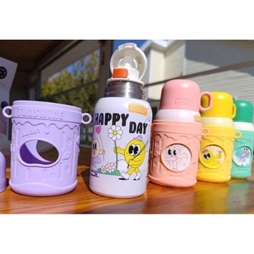Shotay 480 ml Sarı Cartoon Çelik Termos