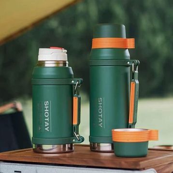 Shotay Camper 1600 ml Haki Çelik Termos