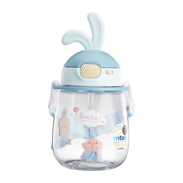 Shotay ST-7008 Mavi 600 ml Kulaklı Tritan Pipetli Askılı Matara