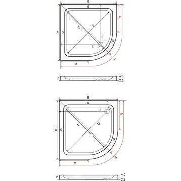 Shower 75x75 cm Oval Flat Duş Teknesi