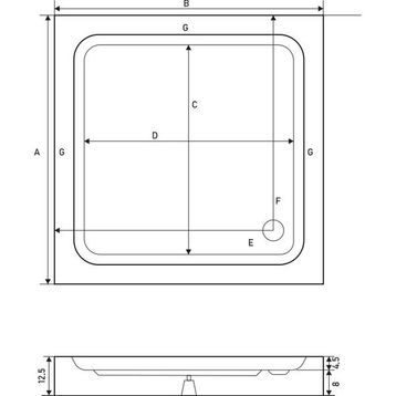Shower Kare Monoblok 90x90 cm Duş Teknesi