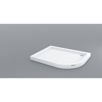 Shower Oval Asimetrik Monoblok 80x100 cm Duş Teknesi