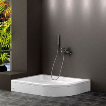 Shower Oval Asimetrik Panelli 80x120 cm Duş Teknesi