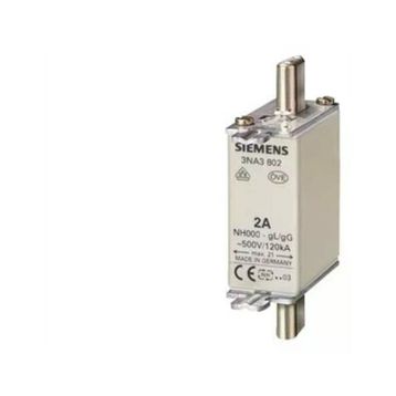 Siemens 3NA3802 2A 21 mm Steatit Seramik Gövdeli NH Bıçaklı Sigorta Buşon