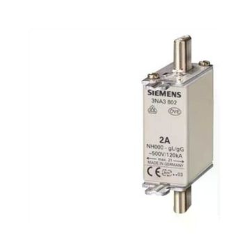 Siemens 3NA3802 2A 21 mm Steatit Seramik Gövdeli NH Bıçaklı Sigorta Buşon