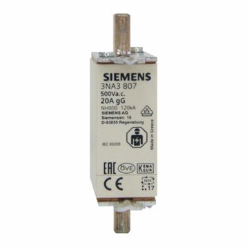 Siemens 3NA3807 Steatit Gövdeli NH-Bıçaklı 20A Sigorta