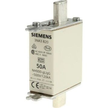 Siemens 3NA3820 Steatit Gövdeli NH-Bıçaklı 50A Sigorta