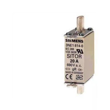 Siemens 3NE1820-0 80A 21 mm Bıçaklı Tip Sitor Hızlı Sigorta Buşon