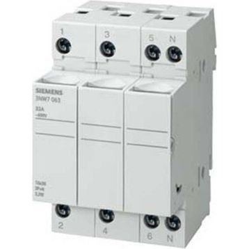 Siemens 3NW7333 20A 8x32 mm 3 Kutuplu Silindirik Kartuş Sigorta Yuvası