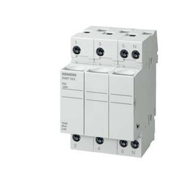Siemens 3NW7333 20A 8x32 mm 3 Kutuplu Silindirik Kartuş Sigorta Yuvası