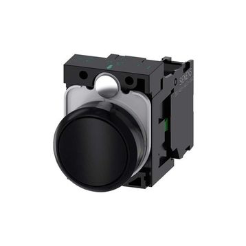 Siemens 3SU1100-0AB10-1BA0 1 No Komple Yay Dönüşlü Plastik Siyah Buton