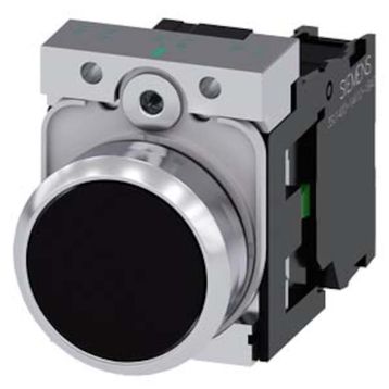 Siemens 3SU1150-0AB10-1BA0 Metal Yay Dönüşlü Siyah Buton