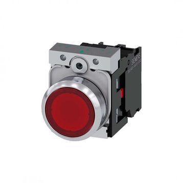 Siemens 3SU1152-0AB20-1CA0 24 AC DC 1NC Komple Işıklı Yay Dönüşlü Metal Kırmızı Ledli Buton