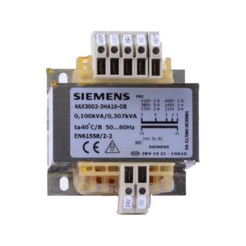 Siemens 4AX3002-3HA10-0B 230-400V/24V 50-60Hz 100VA 4AX3002 Kumanda ve Emniyet İzalasyon Trafosu