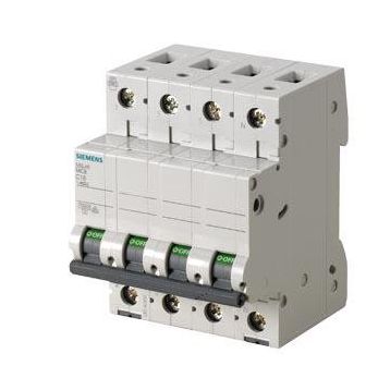 Siemens 5SL4606-7 3 Faz ve Nötr Kesmeli 6A C Tipi (Yavaş Karakterli) 6kA Anahtarlı Otomatik Sigorta