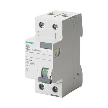 Siemens 5SV5312-6 Monofaze 25 Amper 30 mA Kaçak Akım Koruma Rölesi