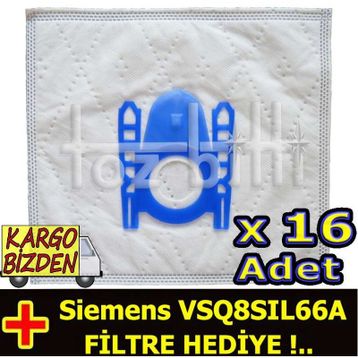 Siemens VSQ8SIL66A Toz 16 Adet Süpürge Torbası